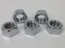 5 CHROME PLATED STEEL HEX NUTS 1/2"-13