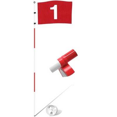 Vibrant Red Golf Flagstick 6ft - Perfect for Backyard and Driving Range Use