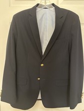 IZOD Boys Brass Button Blazer Suit Jacket Navy Blue Size 16