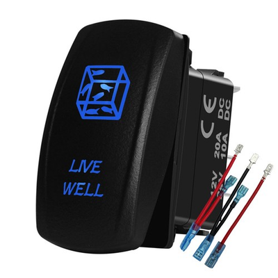 #ad BACAUTOPARTS Marine Waterproof Blue Led Live Well Rocker live well $14.76