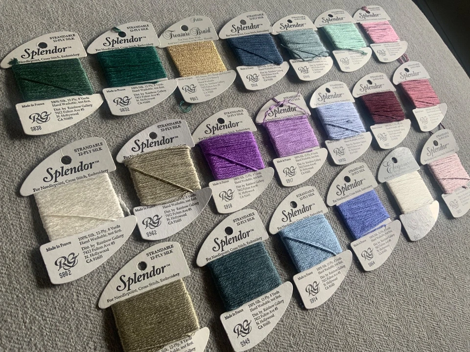 Lot of 20 Needlepoint/Embroidery THREAD RAINBOW GALLERY Splendor Silk Mixed - Image 3 of 4