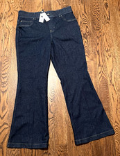 Spanx Denim Flare Raw Indigo Jeans Size 1X Everywear Dark Wash NWT