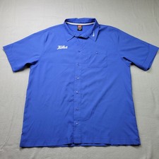 Tulsa Golden Hurricane Nike Button Up Size XL Blue Swoosh Short Sleeve NCAA