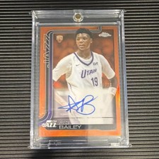 Topps 2025-26 Chrome Ace Bailey Orange /25 Rookie Autograph Utah Jazz  