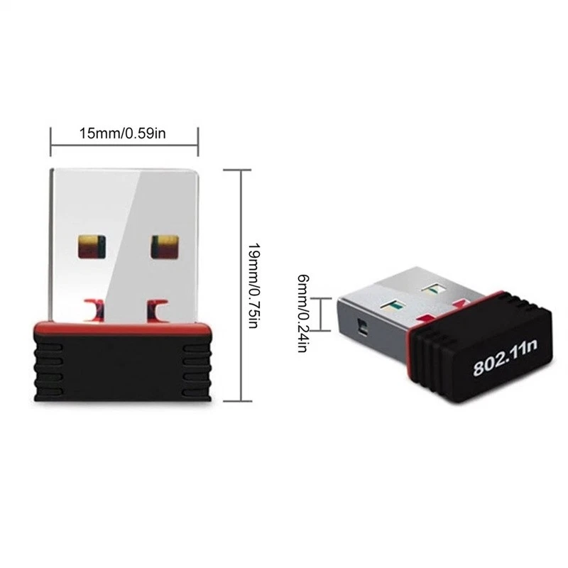 2pc Mini USB 150M WiFi Receiver Computer Desktop Network Card RTL8188 Wireless - Image 4 of 4