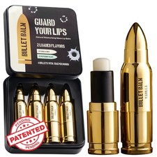 Bullet Lip Balm for Men (2 Vanilla & 2 Peppermint)  Tactical Gift, All-Natural