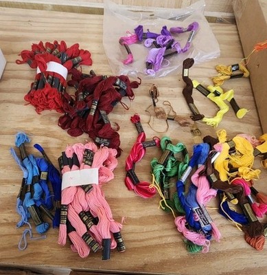 VTG Embroidery Floss Thread 104 Variety Royal Anchor Peri-Lusta And COATS CLARKS