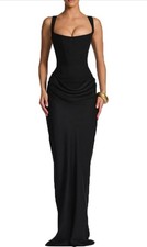 SUKI Maxi Dress Black Corset Lace-Up Dress Bodycon Dress SMALL House Of CB Inspo