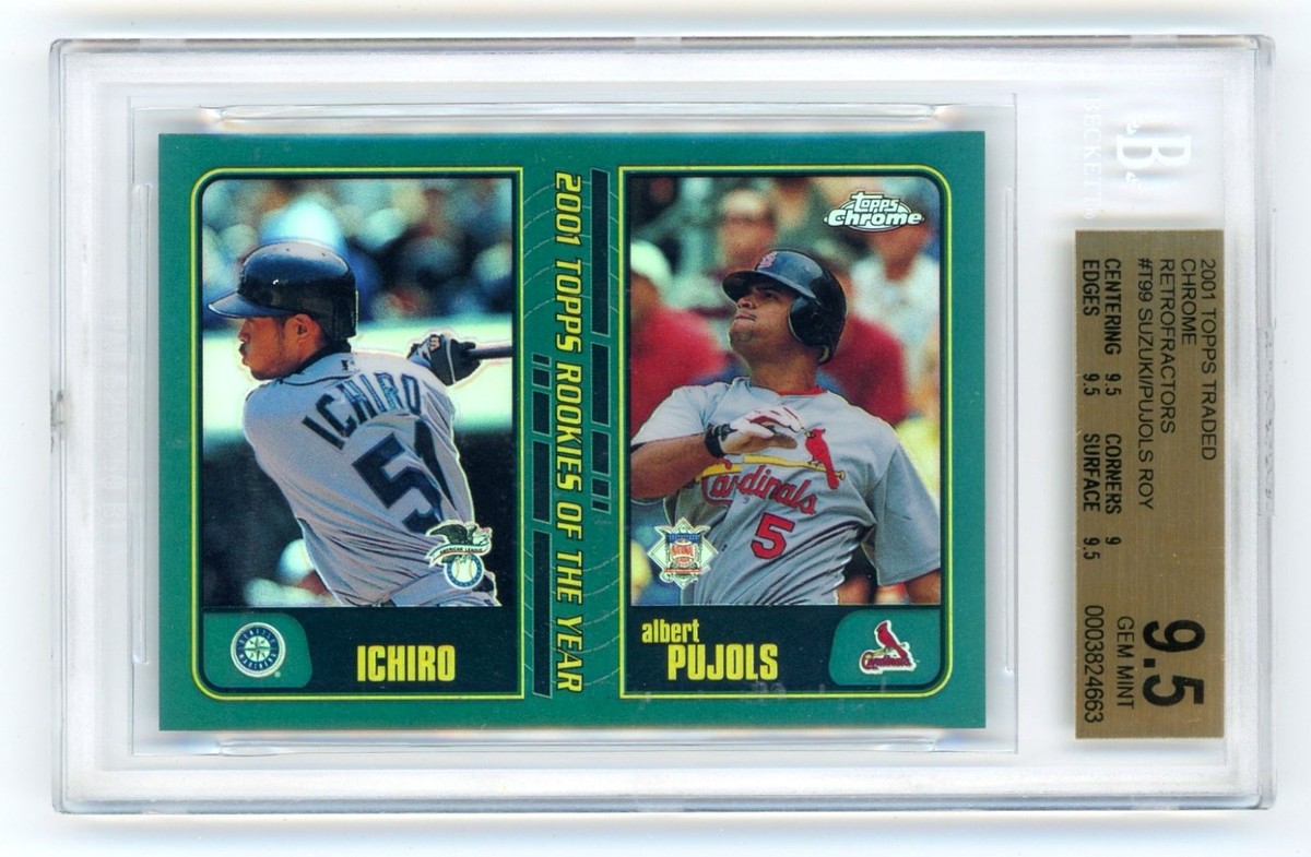 2001 Topps Traded Chrome イチロー/プーホールズ RC 2001 Topps Chrome Traded Retrofractor Albert Pujols/Ichiro Suzuki