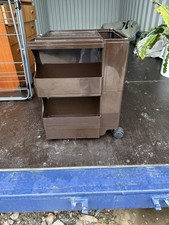 Joe Columbo Mid Century Boby Storage 3-Drawer Trolley in Brown