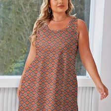 Plus Size 4XL - Rich Coffee Brown Dress - Flattering Fit ✨New & Free Shipping