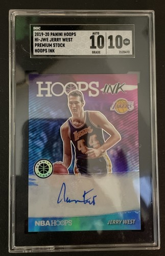 Jerry West #HI-JWE 2019 Panini Hoops Premium Stock Hoops Ink card