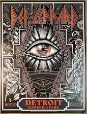 2022 Def Leppard - Detroit Lithograph Concert Poster by Arian Buhler