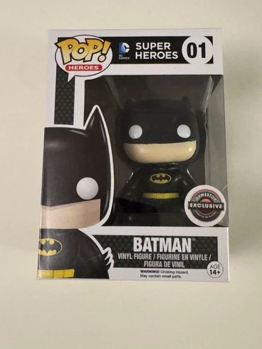 Funko Pop Heroes DC Super Heroes #01 Batman Gamestop Exclusive Vinyl +protector