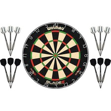 Winmau Blade 6 Dartboard Turnierboard Dartscheiben Set mit 4 Dart Sets Steeldart
