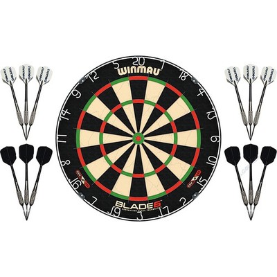 Winmau Blade 6 Dartboard Turnierboard Dartscheiben Set mit 4 Dart Sets Steeldart