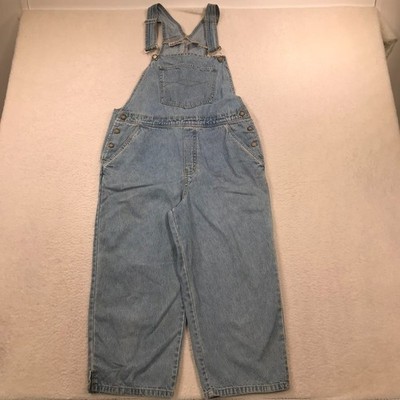 Vintage Bib Short Overalls Womens M Blue Denim Work Wear