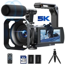 🔥UHD 5K 56MP Video Camera Camcorder & 3.0”Touch screen WIFI Webcam & Anti-Shake