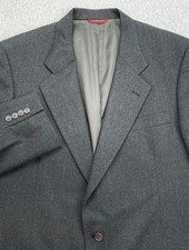 Jos A Bank Blazer Mens 44L Gray 100% Wool 2 Button Single Breasted Made In USA