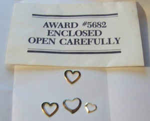 Authentic !! 1 SILVER PLATED & 4 GOLD PLATED HEARTS, PENDANT OR ???, FREE SHIPPING US!!