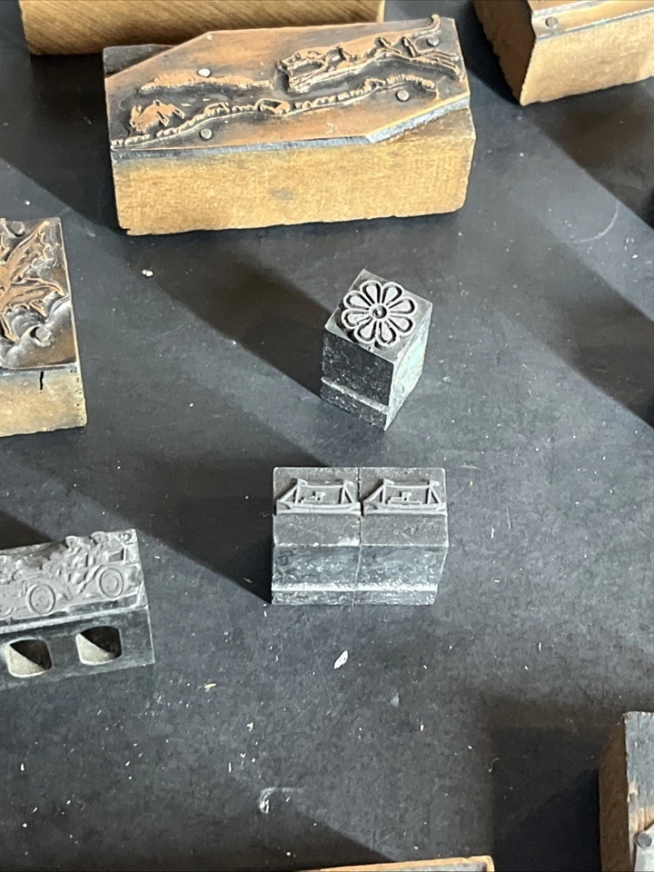 Antiguo Lote de 17 Bloques de Prensa de Impresión Foto 4 de 4