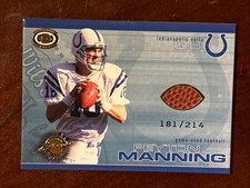 2001 Dynagon Peyton Manning Game Used Football #/214 Colts Relic