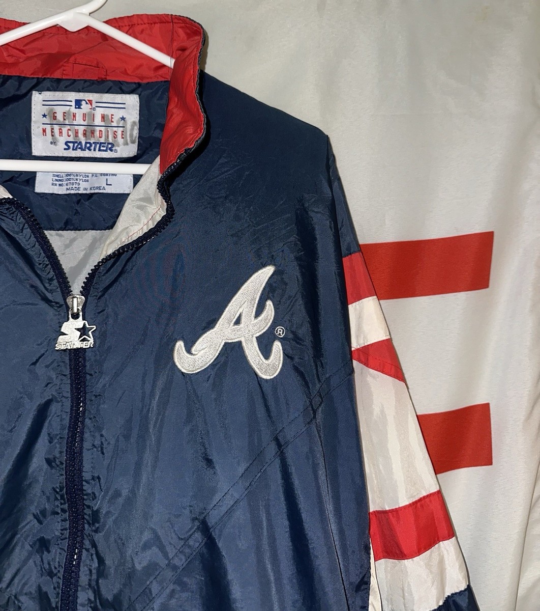 Vintage Starter Atlanta Braves Windbreaker Jacket Large Full