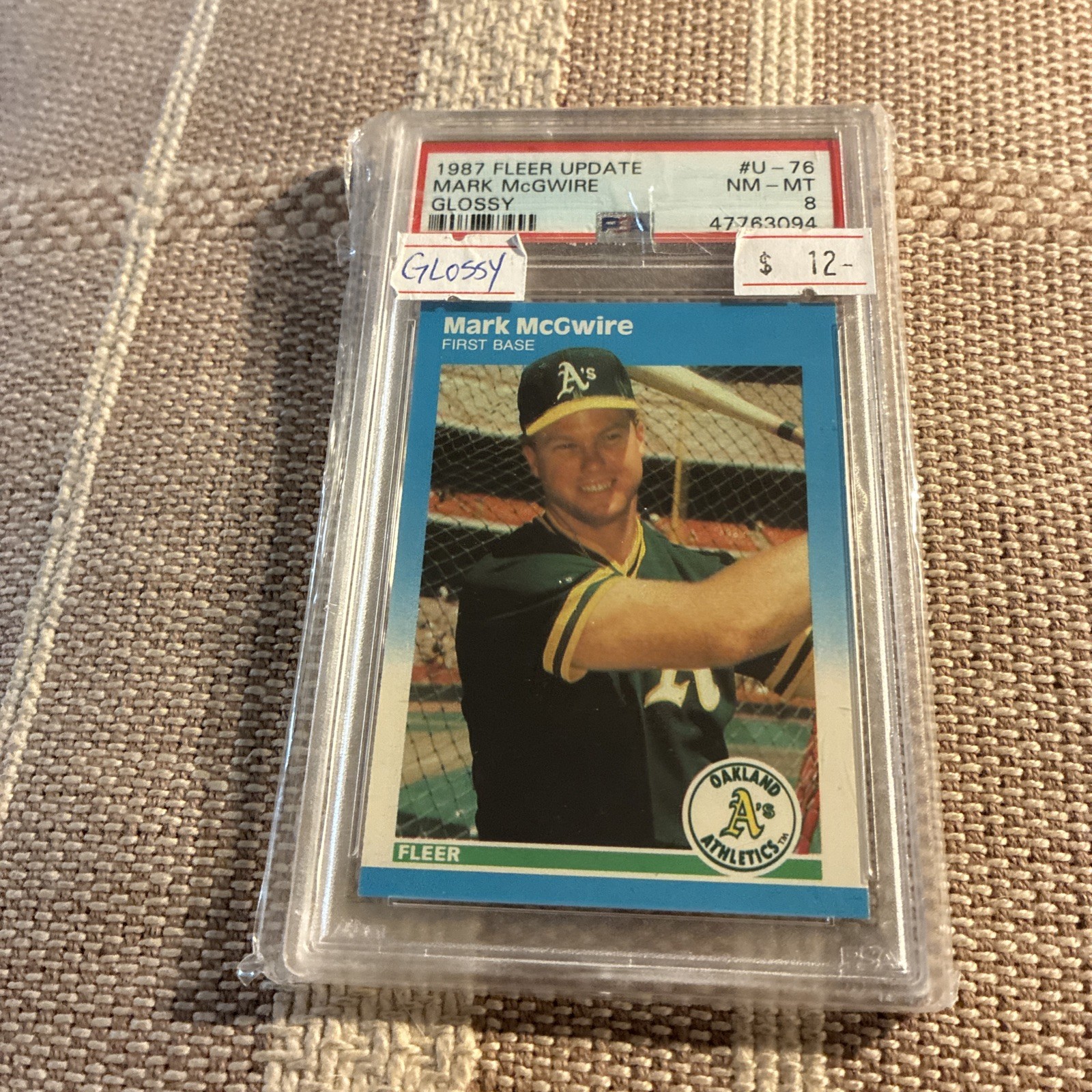 Mark McGwire #U-76 Baseball Cards 1987 Fleer Update Glossy trading card — raw and PSA graded price guide