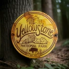 Vintage Yellowstone National Park Porcelain Sign Vintage, Est. 1872, RV Camping