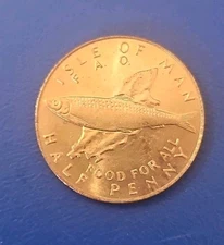 1977 Isle Of Man - (half) 1/2 Penny KM.#40