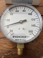 New In Box ASHCROFT 35W1005-H-02L-100 COMMERCIAL PRESSURE GAUGE 0-100 PSI