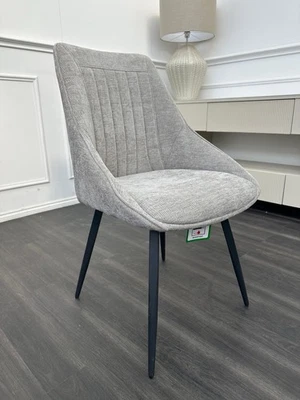 FURNITURE VILLAGE FV Crete Taupe Fabric Swivel Dining Chair With Handle (Choose Quantity)