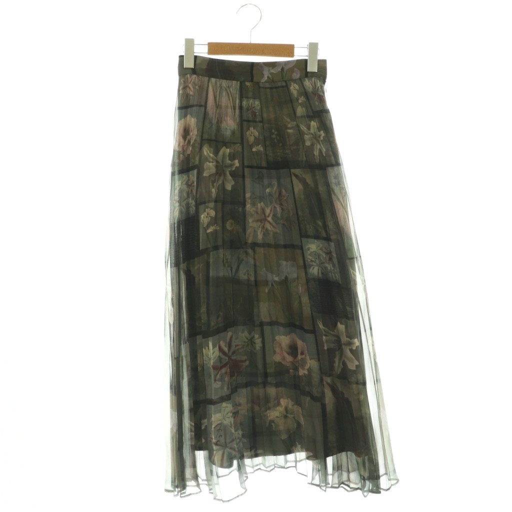 Ameri VINTAGE 24SS Flower Patchwork Pleated Skirt… - image 1