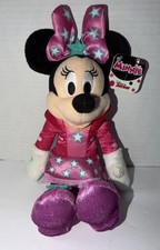 Disney Junior Minnie Mouse Pop Star Plush 10" Just Play Pink Dress Purple Shoes