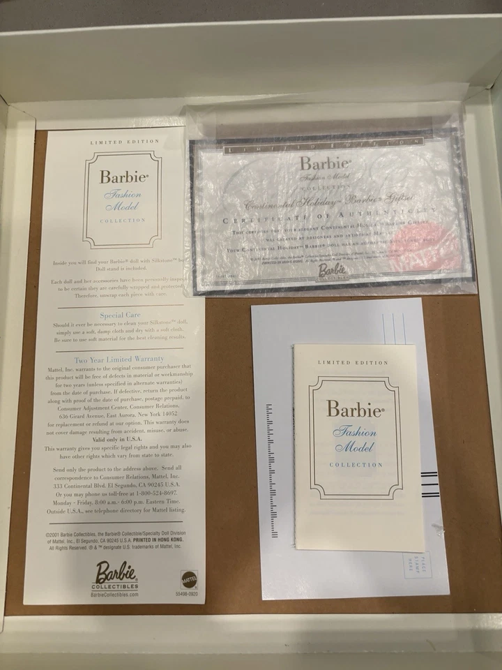 Continental Holiday Barbie Giftset Silkstone BFMC Gold Label 2001 Mattel 55497 - image 3 of 4
