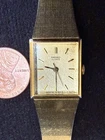 Vintage SEIKO Japan Wristwatch - Gold Metal - Women's - Square Face - Beveled