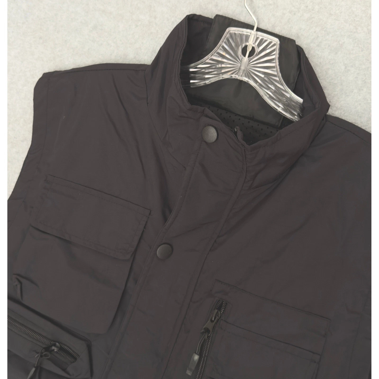 NEW! Utility Vest Mens 3XL Black Multi-Pocket Tactical Gorpcore Zip Up Hunting