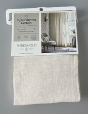 Threshold Light Filtering 100 Linen Single Natural Khaki Curtain Panel 54 x 95