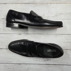 Florsheim Loafers Mens 10.5 B Black Leather Dress Shoes 17089-01 Moc Toe Ribbed Florsheim Como Moc Toe Tassel Loafer Black 17090-01 main image 2
