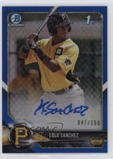2018 Bowman Chrome Prospect Blue Refractor /150 LoLo Sanchez #BCPA-LSA Auto 2a9
