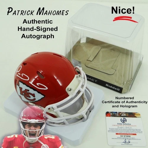 Patrick Mahomes KC Chiefs Hand-Signed Riddell Speed Mini Helmet w/ COA