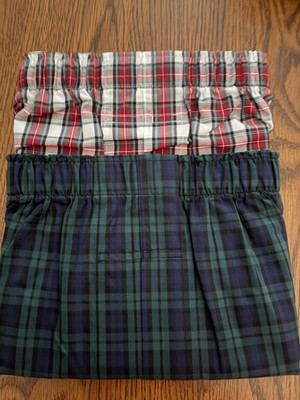 Roundtree & Yorke Men's Grn & Whi Pld Boxer Shorts Full-Cut 2 Pk 32 34 36 38 40