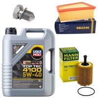 MotoröL Filter Set 5W-40 5 Liter + ÖLablassschraube FüR Seat Skoda VW Polo 1.4