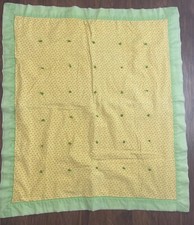 Vintage Yellow And Green Baby Crib Quilt