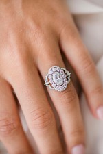 2Ct White Oval  Round Simulated Diamond Engagement Ring In 925 Sterling Silver