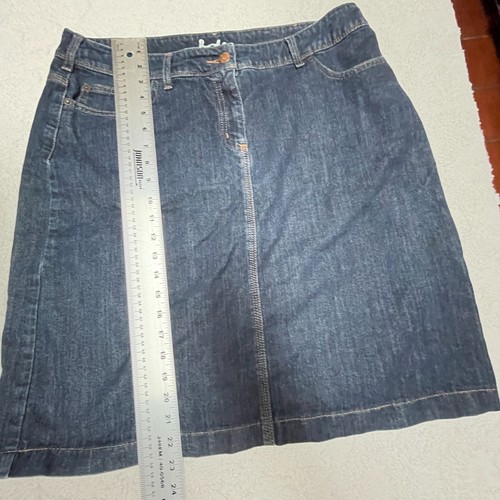 Boden Womens Casual Denim Mini Jean Skirt Size 14L Blue Stretch 5-Pocket Design - Picture 9 of 10
