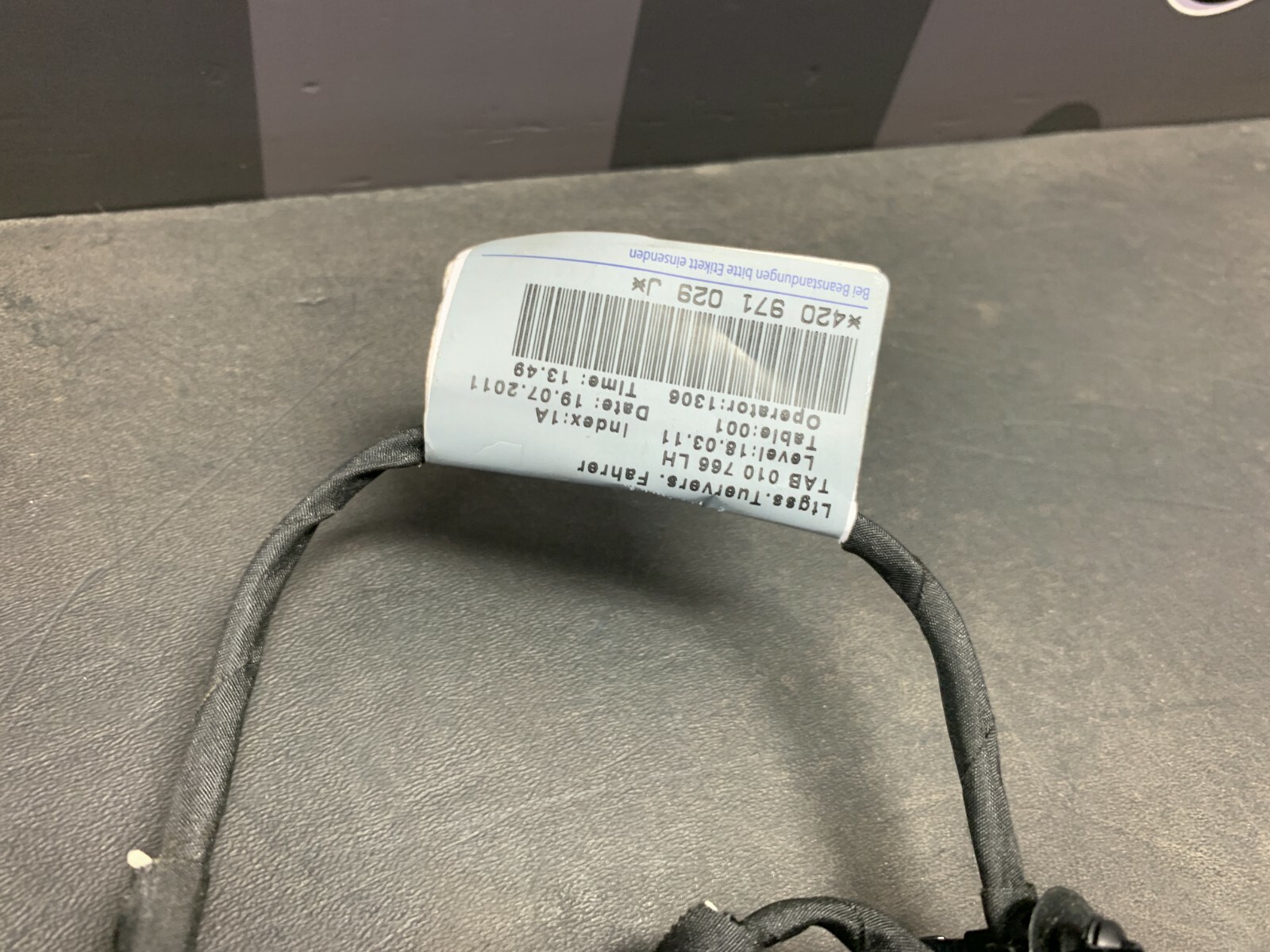 2012 AUDI R8 V10 GT OEM DRIVER DOOR WIRING WIRE HARNESS