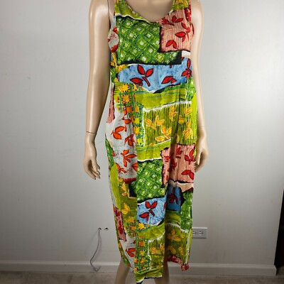 Jams World Dress Womens Medley Mix Patchwork Maxi Dress Pockets Artsy  Quirky L | eBay