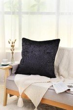 Crushed Velvet Cushion Cover With Inner Soft Sofa Grey/Silver/Black 18x18 24x24