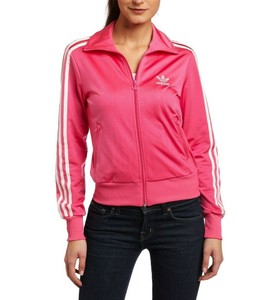 Adidas Firebird Womens Jacket Pink 3 Stripes Track Top Trefoil Logo Size M 40 | eBay